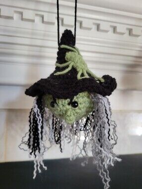 Halloween Witch Dangler Black Multi With Spider Spooky Decoration Ornament Goth